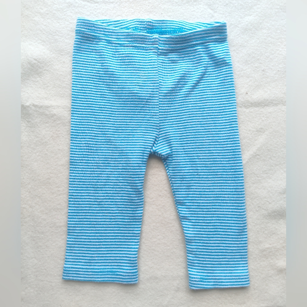 Blue Striped Pants with Heart Applique Size 3-6 Months